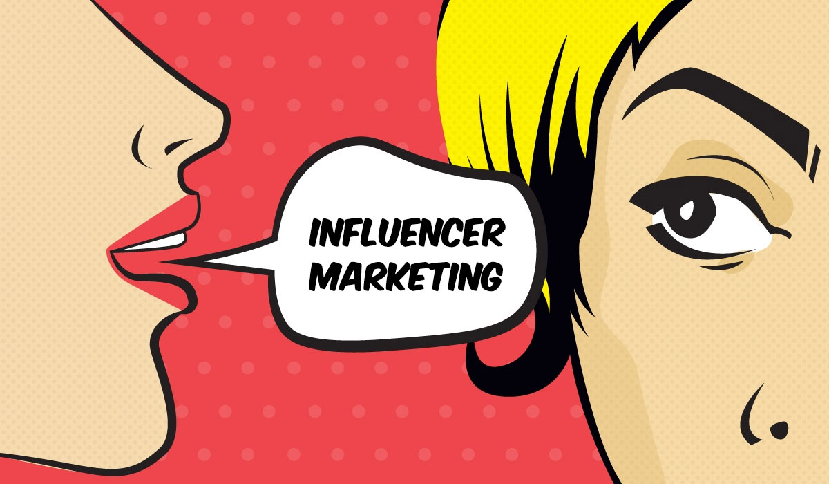 influencer marketing pop stijl illustratie