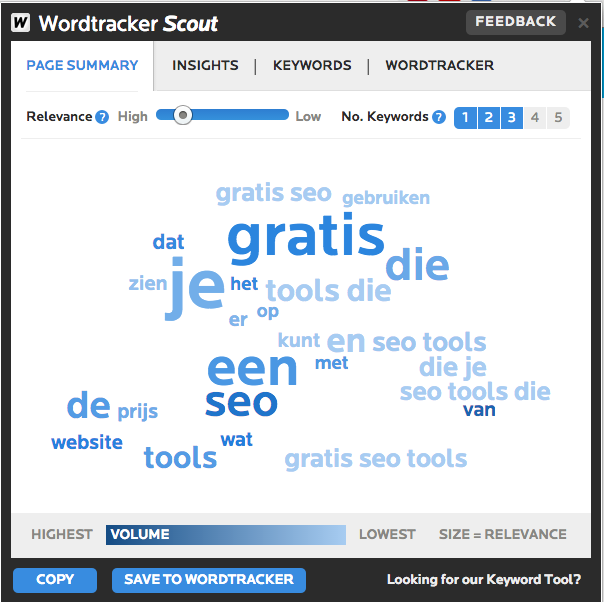 wordtracker scout gratis seo tool voor keywords 