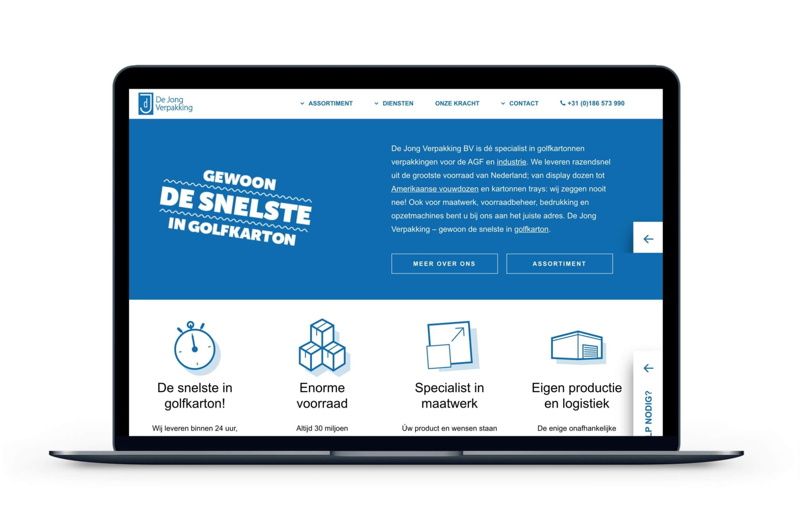 nieuwe website de jong verpakking