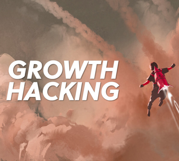 Growth Hacking man with rocket