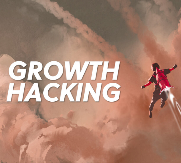Growth Hacking man with rocket