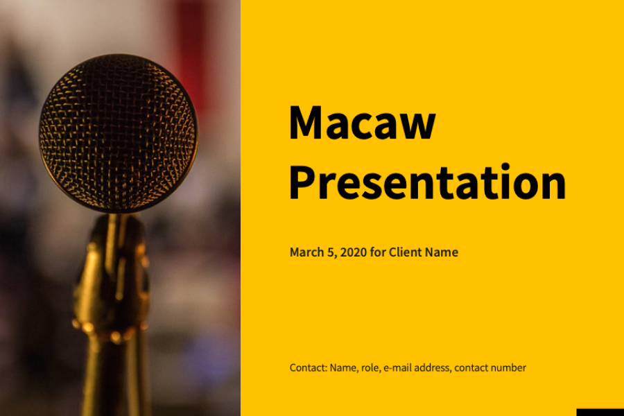 Presentatie template Macaw slide 1